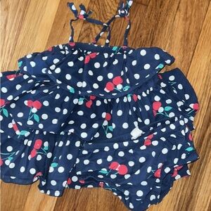 Tucker + Tate Navy Polka Dot Dress with Cherry Print